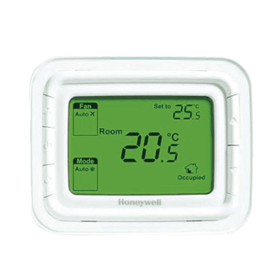 Termostato No Programable / 2 o 4 Tubos / 220 VAC / Pantalla LCD Verde / Montaje Horizontal