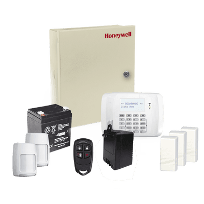 Kit de alarma / Panel serie VISTA / 3 particiones / 64 zonas / Teclado receptor RF / Sensores PIR y contactos / Control remoto / Total Connect