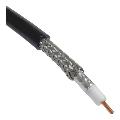 Cable Coaxial / RG-58 / 50 Ohms / 305m (1000 pies) / Conductor Sólido de Cobre / Triple Blindaje / Cubierta UV