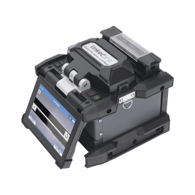 Fusionadora de Fibra Óptica / Alineación por Núcleo / 6 Motores / 5 s por Empalme / 360 Empalmes por Carga / GPS con SIM / 4G y Nube / Pantalla Táctil 5"