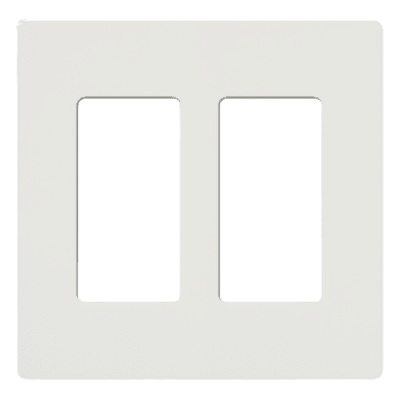 Placa de Pared Decorativa / 2 Espacios / Sin Tornillos Visibles / Perfil Sobredimensionado 7.6 mm / Blanco Brillante