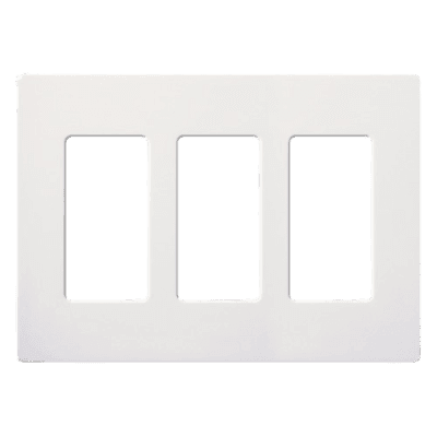 Placa de Pared Decorativa / 3 Espacios / Sin Tornillos Visibles / Perfil Sobredimensionado 7.6 mm / Acabado Blanco Brillante