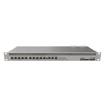 RB1100AHx4 Dude Edition, 13 Puertos Gigabit, Almacenamiento M.2 60GB para Base de Datos Dude
