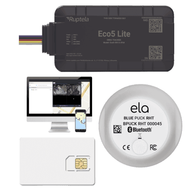 Rastreador Vehicular y Monitoreo de Flota / BLE 5.0 y GNSS / LTE CAT1 y LTE-M con Respaldo 2G / GNSS U-blox / IP54 e IP68 / -40 °C a +85 °C / Acelerómetro de 3 Ejes / 9-32 V / Batería Interna