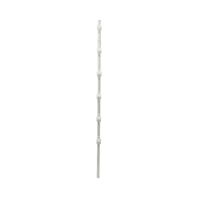 Poste de Paso para Cerca Eléctrica / Tubo de Acero Galvanizado / 6 Aisladores / 1.4 m (4.6 ft) / Diámetro 25 mm (1 in) / Pintura Blanca Exterior