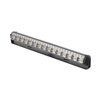 Luz Auxiliar LED / 45 LEDs Tricolor / 11.42" / Lente Transparente / SAE / 12-24 VDC / Halo Rojo