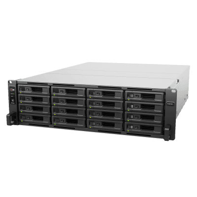 Servidor NAS Rack / 16 Bahías Intercambiables / 3U / Rendimiento 3,519/1,790 MB/s / 10GbE Integrado / Fuentes Duales en Caliente / Expansible a 28 Bahías / Hasta 560 TB