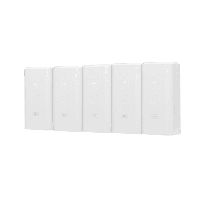 Adaptador PoE / 24 VDC 0.5 A / Puerto Gigabit 10/100/1000 Mbps / 5 Unidades / Montaje en Pared / 87 x 44 x 33 mm